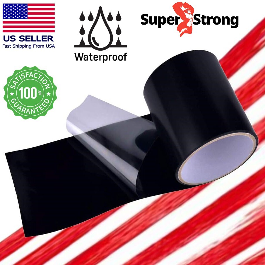 Flex Waterproof Rubberized Tape Stop Leak Seal Tape Repair Patch 4″ X 5Ft Black