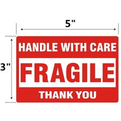1Roll 500 Fragile Stickers 3″x5″ Fragile Label Sticker Handle With Care 500/roll