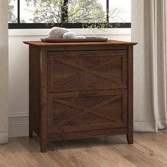 Bush Furniture Key West 2-Drawer Lateral File Cabinet in Bing Cherry