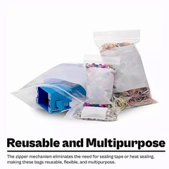 5″x8″ (1000) Clear Reclosable Bag, Writeable White Block, Water-Resistant, 4 Mil