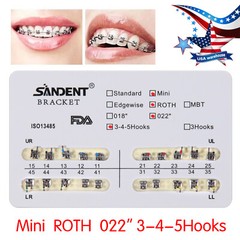 10 Packs Dental Orthodontic Braces Brackets Mini Roth 022″Slot 345 Hooks 200pcs