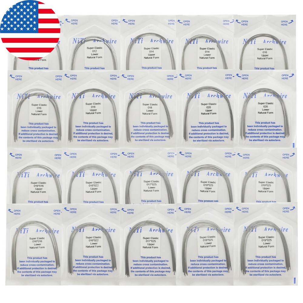 100PCS Dental Orthodontic Niti Arch Wire Rectangular Round Natural Upper Lower