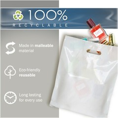White Merchandise Plastic Shopping Bags – 100 Pack 9″ x 12″ with 1.5 mil Thick