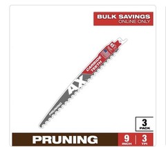 Milwaukee 48-00-5332, AX 9-in. 3 TPI SAWZALL Reciprocating Saw Blades (3-pack)