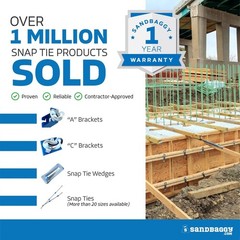 Sandbaggy 16″ x 4 ¾” Standard Snap Ties For Concrete Forms (Short End)