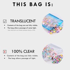 100 Flat Translucent/Black Mylar QuickQlick™Bags w/Hang Hole in Variety of Sizes