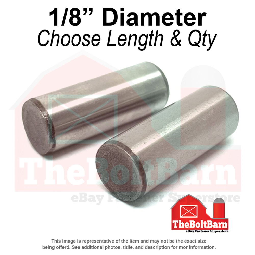 1/8″ Dowel Pins Thru Hardened Alloy Plain (Choose Length & Quantity)