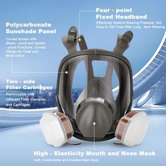 Full Face Gas Mask Painting Spraying Respirator W/Filters For 6800 Facepiece US