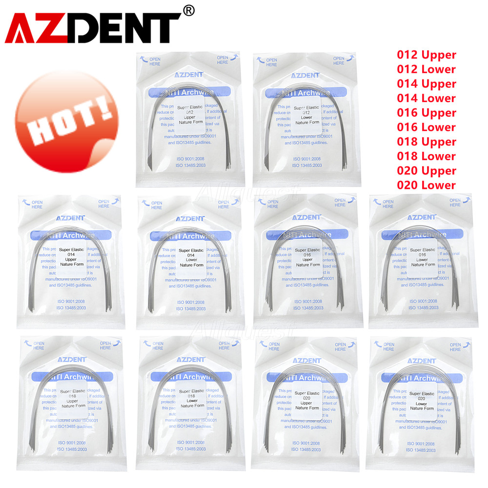 AZDENT Dental Orthodontic Super Elastic Niti Arch Wire Round Natural Nature Form
