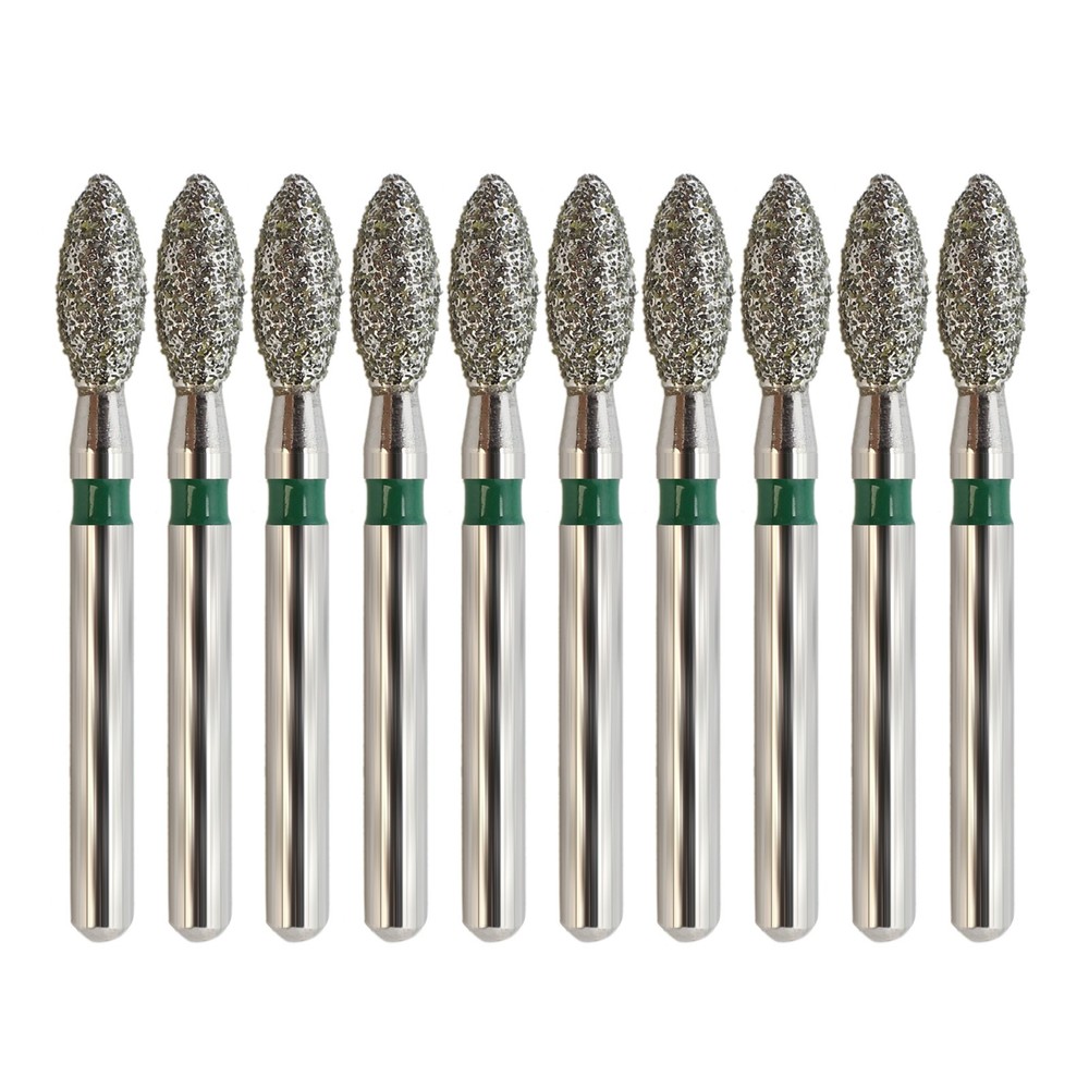 Dental Football Diamond Burs Friction Grip 368/023C Coarse Grit Green Multi-Use