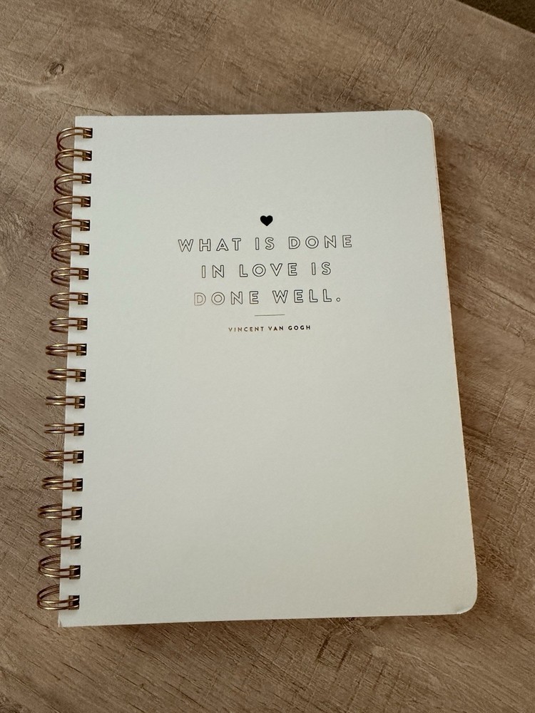 Fringe Studio Notebook Journal With Pockets-Van Gogh Love Spiral 240 lined pages