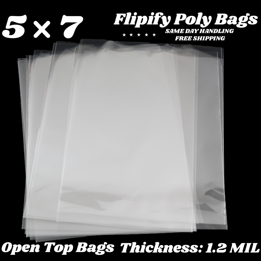 5×7 Clear PolyBags Flat Open Top Plastic Cellophane Treat Bakery Cookies Candies