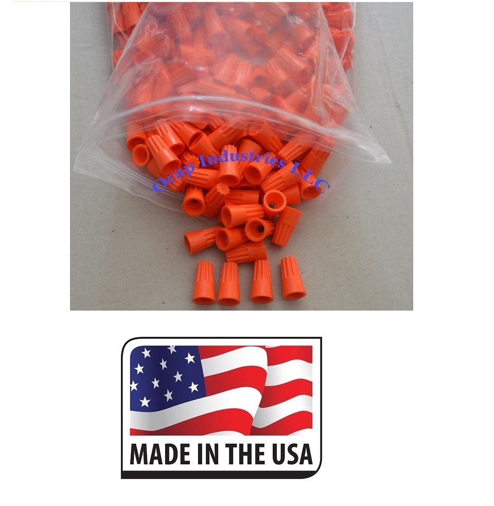 500 Orange Twist On Screw On Electrical Wire Spring Connectors 14-22 AWG