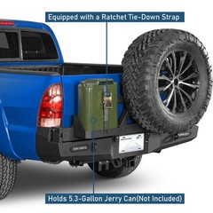Rear Bumper w/Swing Out Tire Carrier & 5.3 Gal Jerry Can Holder for 05-15 Tacoma