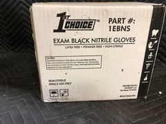1000ct Case 1st Choice Nitrile Gloves Black 3 Mil Exam Powder Free Non Latex Sm