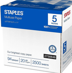 Multiuse 8.5-Inch X 11-Inch Copy Paper 20 Lbs 94 Brightness 500/Rm 5 Rm/Ct