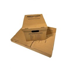 6 – Pack 15x12x10 Small Standard File Storage Moving Box with Lid Letter Handles