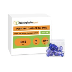 2000 Pcs 3″ x 5″ Zipper Bags Clear 2 Mil Reclosable Mini Self Seal Polybag