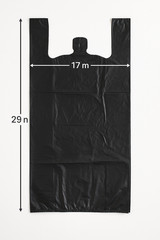 Black Jumbo T-Shirt Bags 17x8x29 0.71 Mil Heavy Duty Grocery Carryout Bags Bulk
