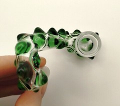 14mm Emerald Green Glass Drop Down Attachment Adapter