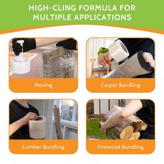 12 Rolls 5″ x 700 ft Clear Hand Wrap Stretch Shrink Film With Handle 120 Ga