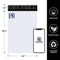 500 7.5×10.5 Poly Mailers Envelopes Self Sealing Shipping Mailers Bags POLYSELLS