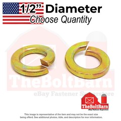 1/2″ Grade 8 Split Lock Washers Zinc Yellow USA Made (Pick Quantity)