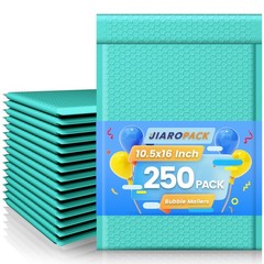 250pc Large Bubble Mailers 10.5×16 Padded Envelopes 10.5×15 Poly Bubble Bag Teal