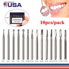 Carbide Burs FG Friction Grip CROSS CUT FISSURE ROUND END Pkg/10