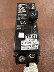 Siemens QF130A 1 Pole 30 Amp 120V Circuit Breaker Black GFCI 1P 30A QPF2