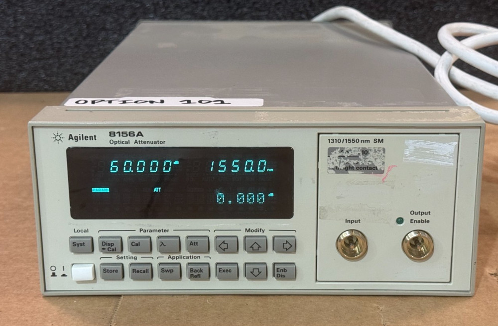 Agilent 8156A Opt101 60 dB Attenuator 0.001 dB Resolution FC/PC Interface Tested