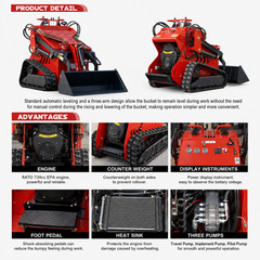 3527Lbs Mini Skid steer Loaders EPA 25 HP Kubota Engine Free Shipping USA Stock