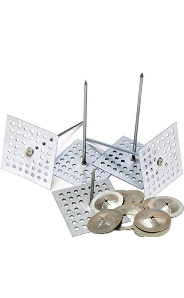 Perforated Insulation Pins 2-1/2 Inches (500Pcs with Self-Locking Washers(500))