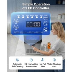 Uimoso Commercial Ice Maker 80 lbs/24h with 13lbs Storage for Bar and Restaurant