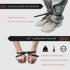 20PCS zipper tie disposable double police lock cuff elastic nylon bundle