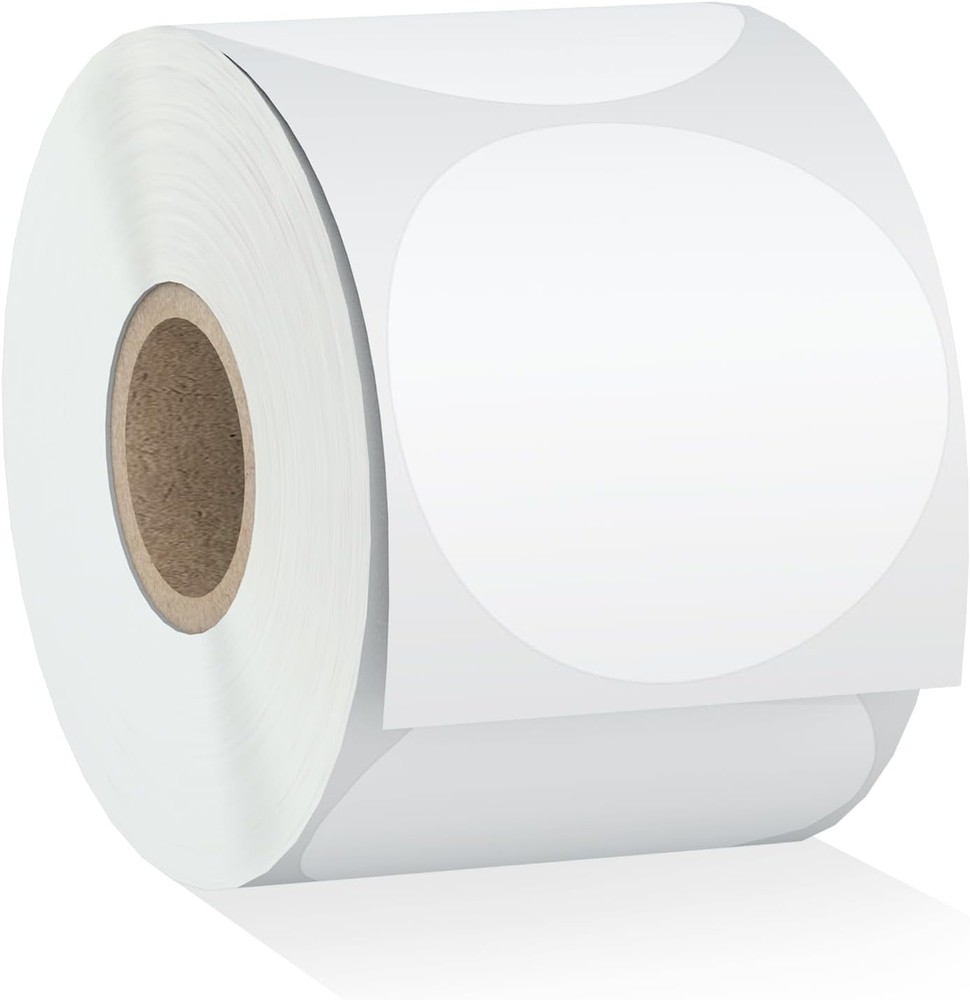 Misofuki 2″ 750 Labels White Circle Direct Thermal 2 inch (Diameter), C-1-wh
