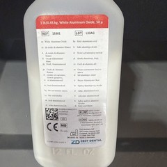Zest Dental Aluminum Oxide 50 Microns White 15301 in Single 1 lb. Bottle