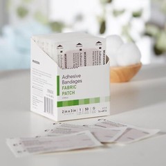 McKesson Adhesive Bandages, Sterile, Fabric Patch, 2 in 2 X 3 Inch, 50 Count