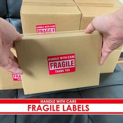 Fragile Stickers 1 Roll 500 2×3 Fragile Label Sticker Handle With Care Mailing