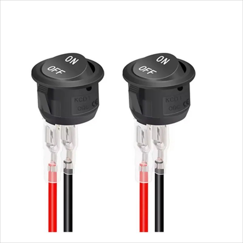 5Pcs 12V round Rocker Switch AC 6A/250V 10A/125V SPST 2 Pin 2 Position On/Off T
