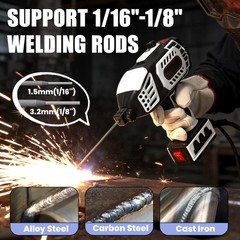 Handheld Welding Machine 110V 20-150Amp Portable ARC Welder Gun w/ 20x Rods Grey