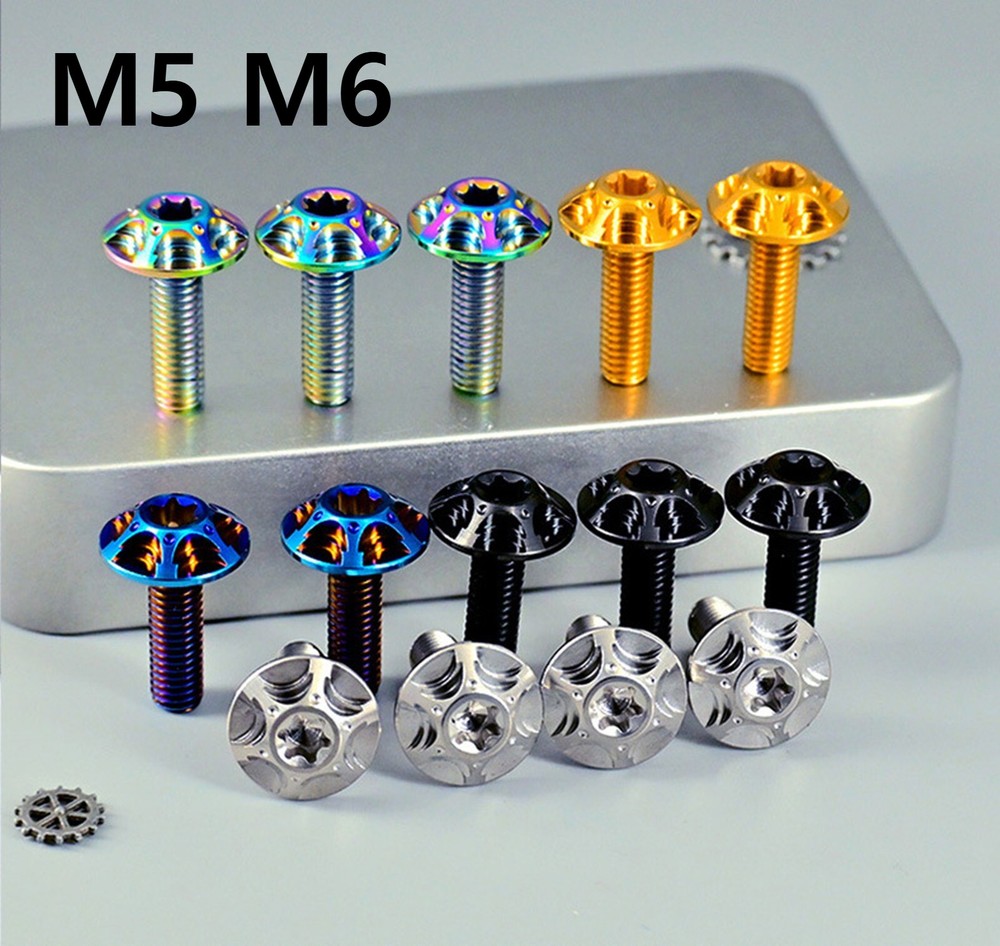 Milling flower head Titanium alloy screw M6x10 15 20 25mm front windshield Bolt