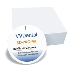 3D Pro Multilayer Zirconia Blocks Zirconium Disc 98mm Translucence 42%-49%