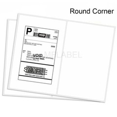 500 Shipping Labels Rounded Corners 2 Per Sheet 8.5 X 11 Self Self Adhesive USA