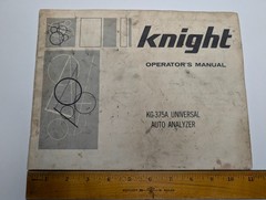Vtg 1967 Knight KG-375A Universal Auto Analyzer Operator’s Manual Guide Book