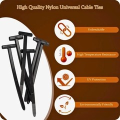 Heavy Duty Nylon Universal Cable Tie Buckle Self Locking Nylon Zip Ties Holder
