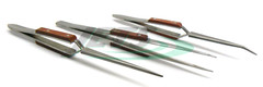 Fiber Grip Tweezers Set of 3 Cross Locking & Straight Soldering Tweezer Jewelers