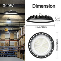 6 Pcs 300W UFO Led High Bay Light Industrial Warehouse Commercial Light Fixtures
