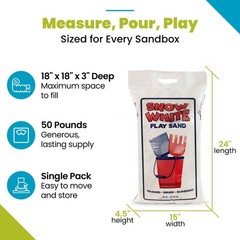 US Silica Snow White Comfortable Play Sand for Sand Tables, White, 50 Pound Bag