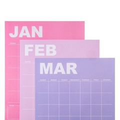 Large 15×19 Inch Undated Monthly Calendar Rainbow Color Planner Wall Calendar